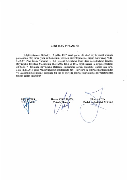 ASKI İLAN TUTANAĞI